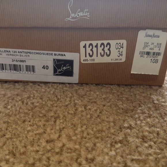 Christian Louboutin Silver Textured Heels - Picture 6 of 6